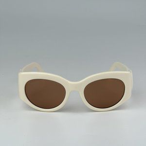 Gucci GG1544S 004 BRAND NEW Sunglasses Ivory Brown Unisex Oval